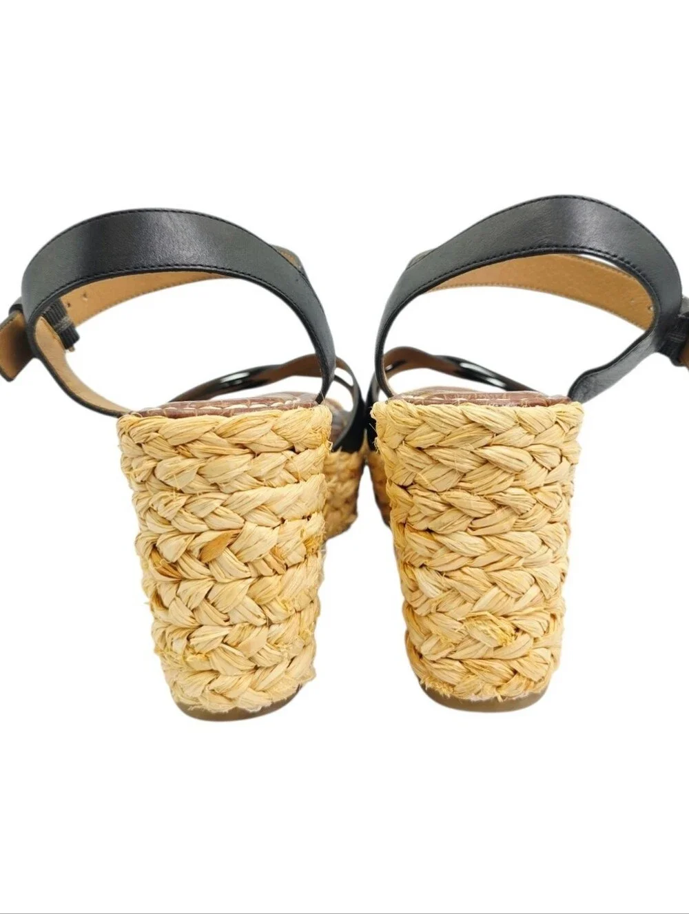 Sam Edelman Darline Black Woven Espadrille Wedge Sandals Size 9M